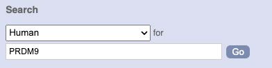 An image of search bar for Ensembl Browser.