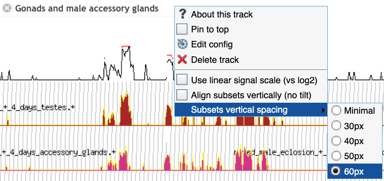 Example track configuration settings.